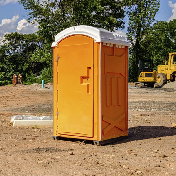 how often are the portable restrooms cleaned and serviced during a rental period in Danciger TX